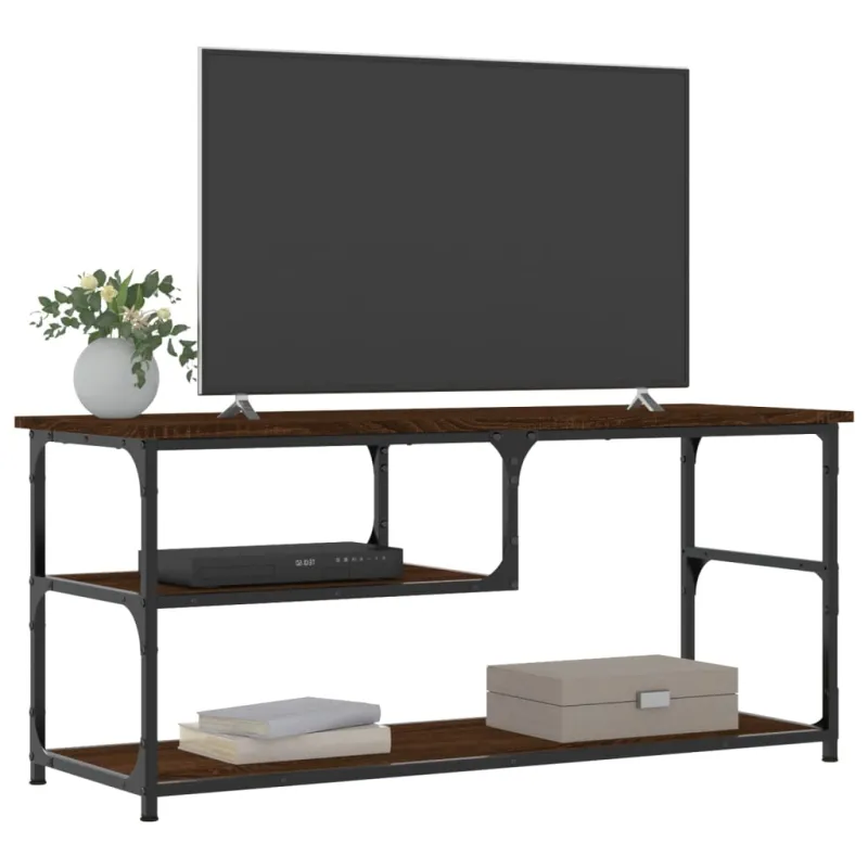 TV spintelė, ruda ąžuolo, 103x38x46,5cm, mediena/plienas