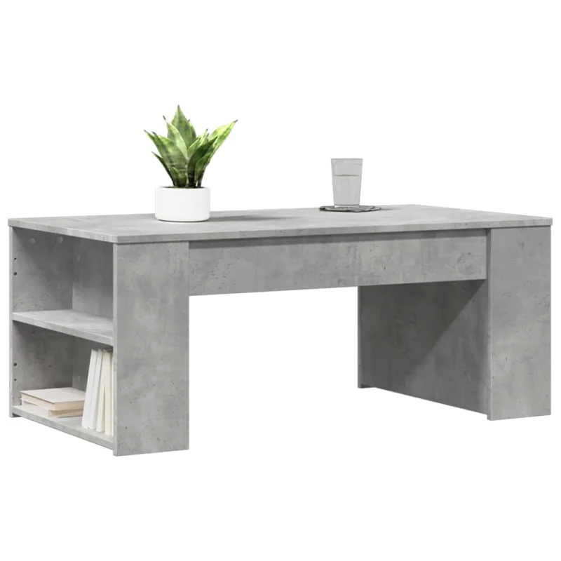 Kavos staliukas, betono pilkas, 102x55x42cm, apdirbta mediena