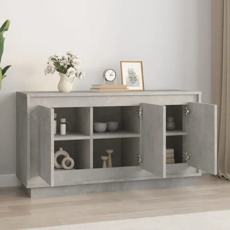 Šoninė spintelė, betono pilka, 102x35x55cm, apdirbta mediena