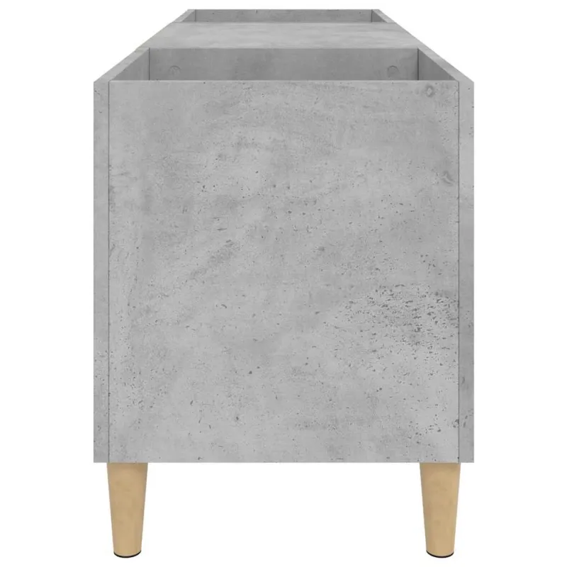 Vinilinių plokštelių spintelė, betono, 121x38x48cm, mediena