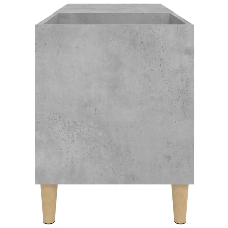 Vinilinių plokštelių spintelė, betono, 84,5x38x48cm, mediena