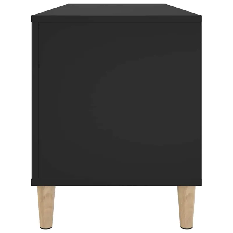 Vinilinių plokštelių spintelė, juoda, 100x38x48cm, mediena