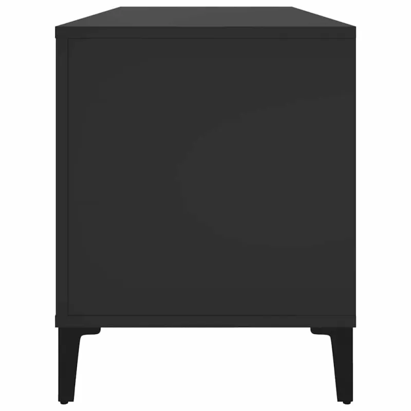 Vinilinių plokštelių spintelė, juoda, 100x38x48cm, mediena