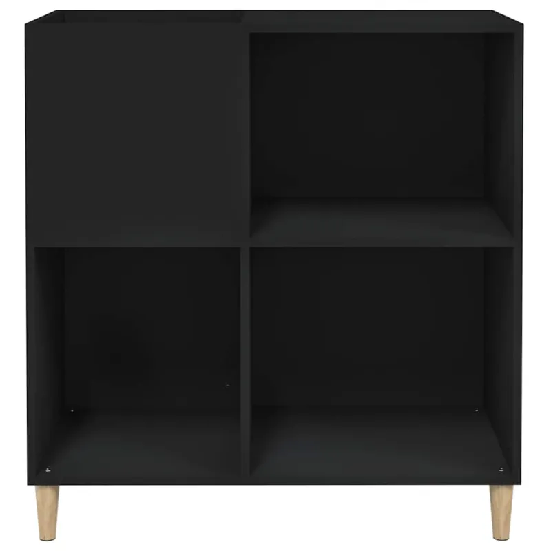 Vinilinių plokštelių spintelė, juoda, 84,5x38x89cm, mediena