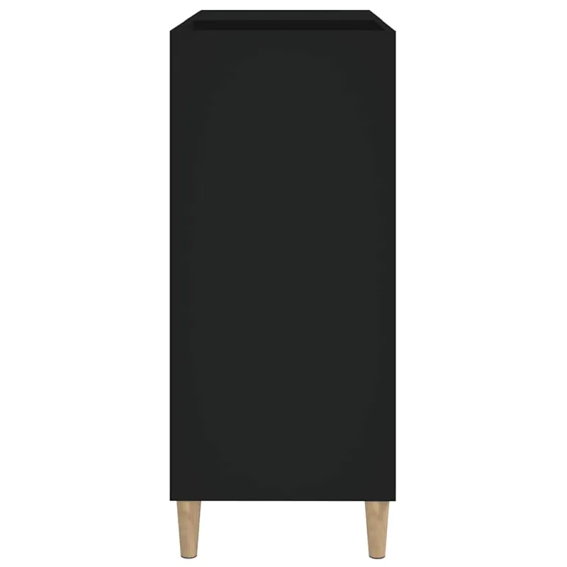 Vinilinių plokštelių spintelė, juoda, 84,5x38x89cm, mediena