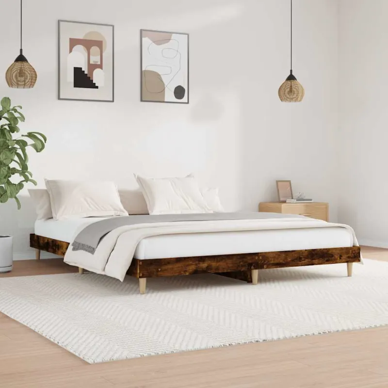 Lovos rėmas be čiužinio, dūminio ąžuolo, 120x200cm, mediena