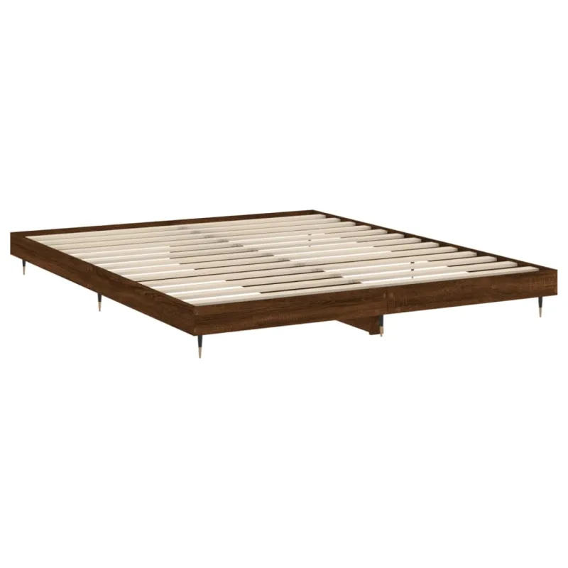 lovos rėmas be čiužinio rudas ąžuolas 200x200 cm