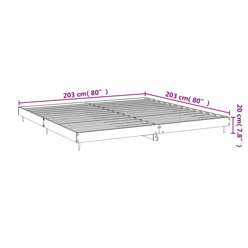 lovos rėmas be čiužinio rudas ąžuolas 200x200 cm