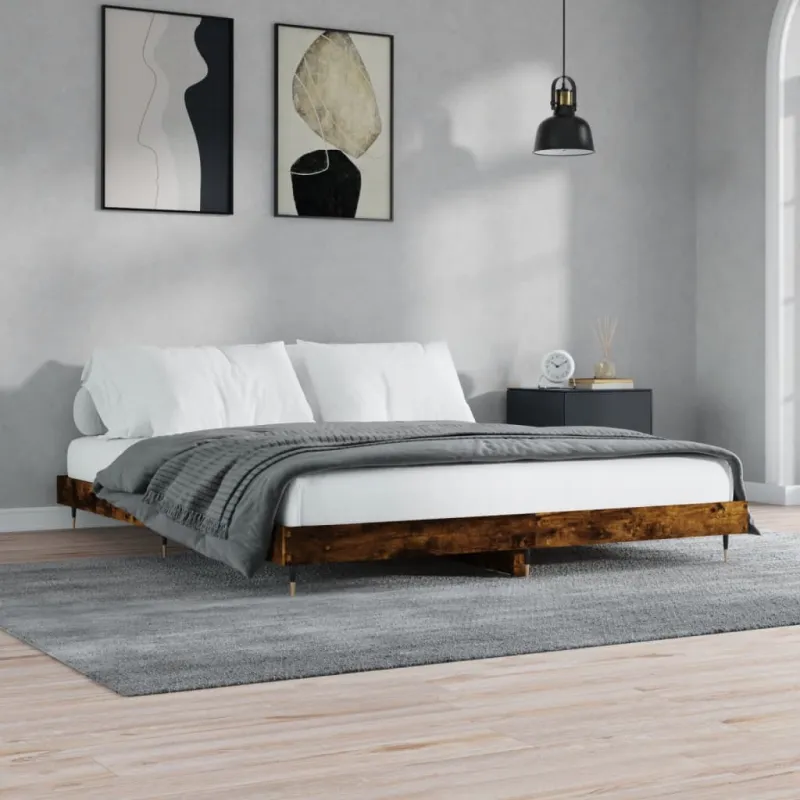 Lovos rėmas be čiužinio, dūminio ąžuolo, 120x200cm, mediena