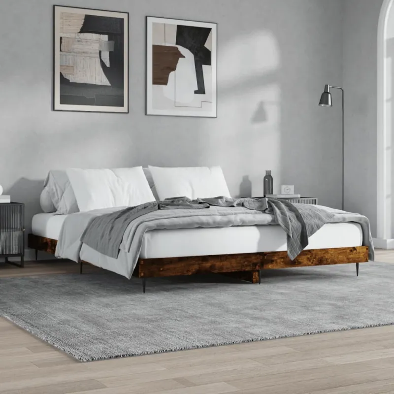 Lovos rėmas be čiužinio, dūminio ąžuolo, 150x200cm, mediena