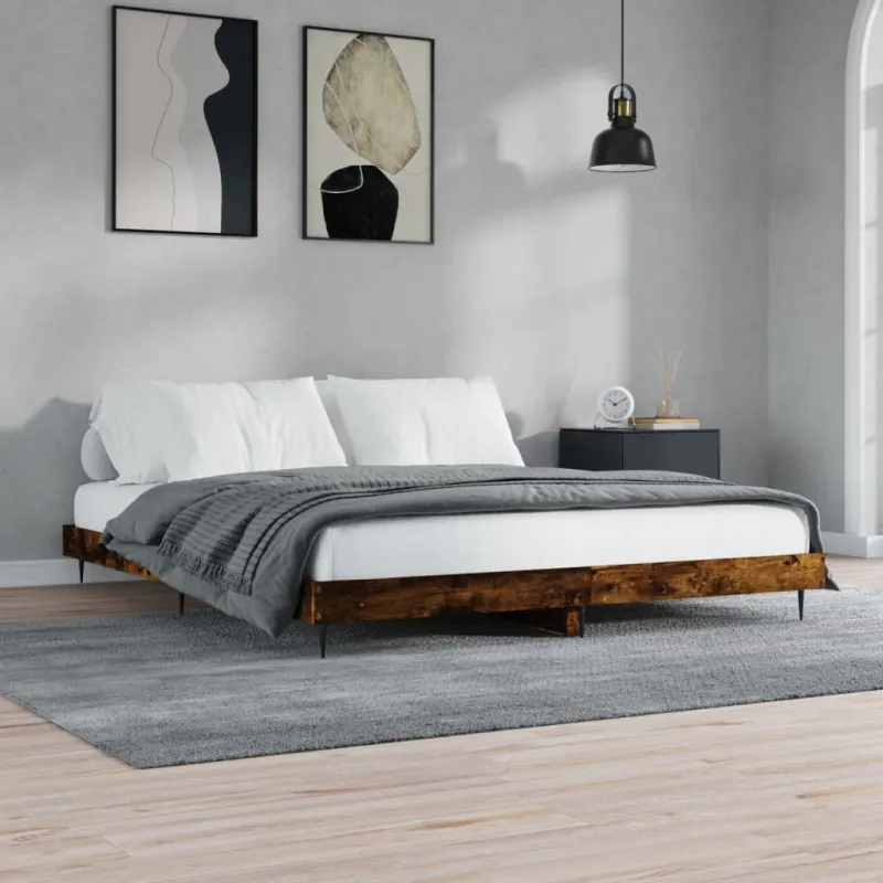 Lovos rėmas be čiužinio, dūminio ąžuolo, 120x200cm, mediena