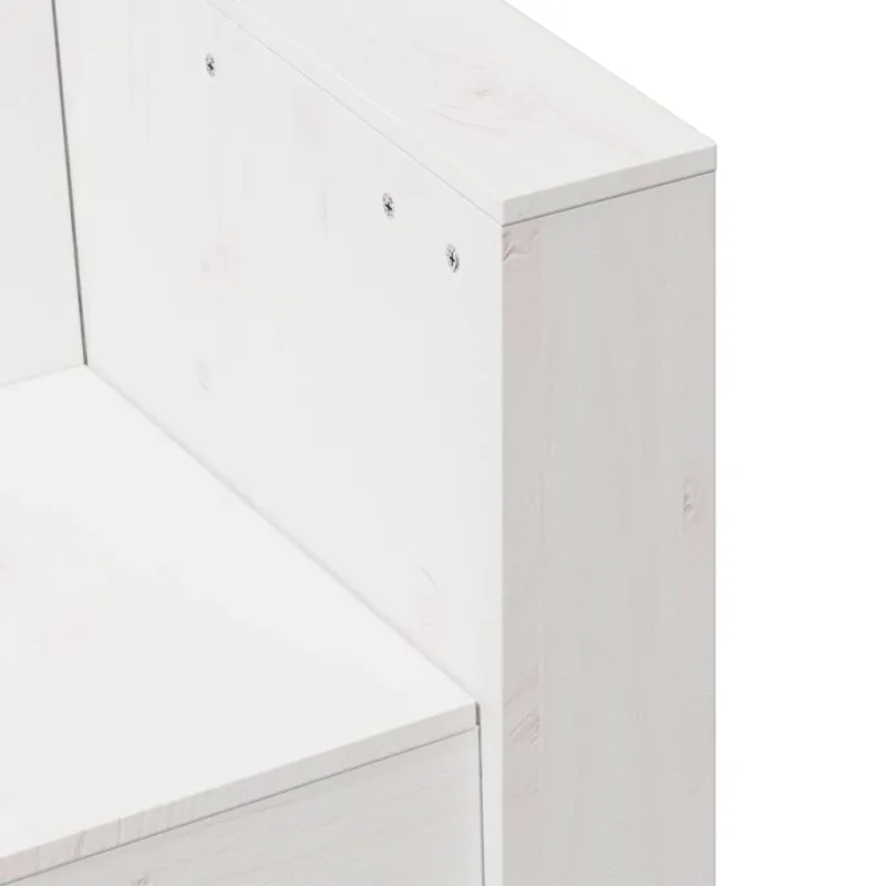 Trivietė sodo sofa, balta, 189x60x62cm, pušies medienos masyvas