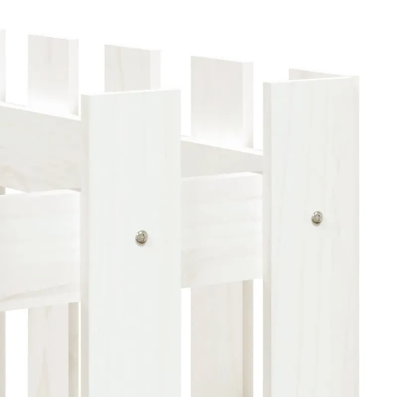 Sodo lovelis, baltas, 150x50x70cm, pušis, tvorelės dizaino