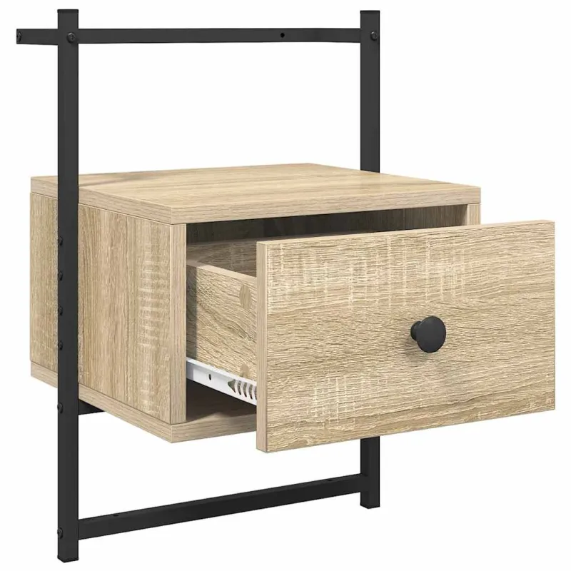 Sieninė naktinė spintelė, ąžuolo, 35x30x51cm, apdirbta mediena