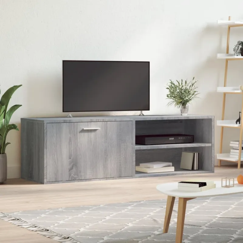 TV spintelė, pilka ąžuolo, 120x34x37cm, apdirbta mediena