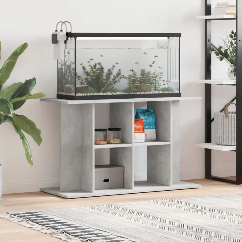 Akvariumo stovas, betono pilkas, 100x40x60cm, inžinerinė mediena