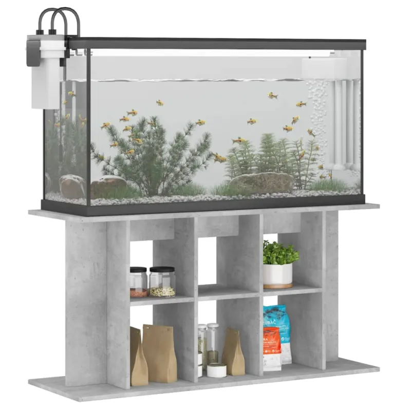 Akvariumo stovas, betono pilkas, 120x40x60cm, inžinerinė mediena