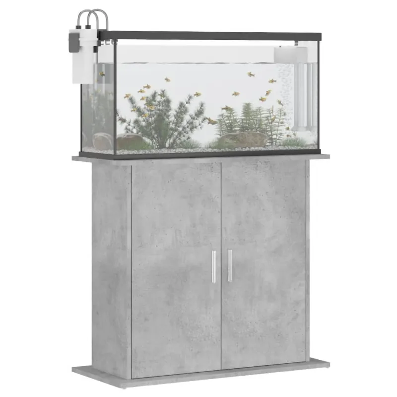 Akvariumo stovas, betono pilkas, 81x36x73cm, inžinerinė mediena