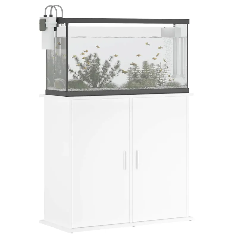 Akvariumo stovas, baltos spalvos, 81x36x73cm, apdirbta mediena