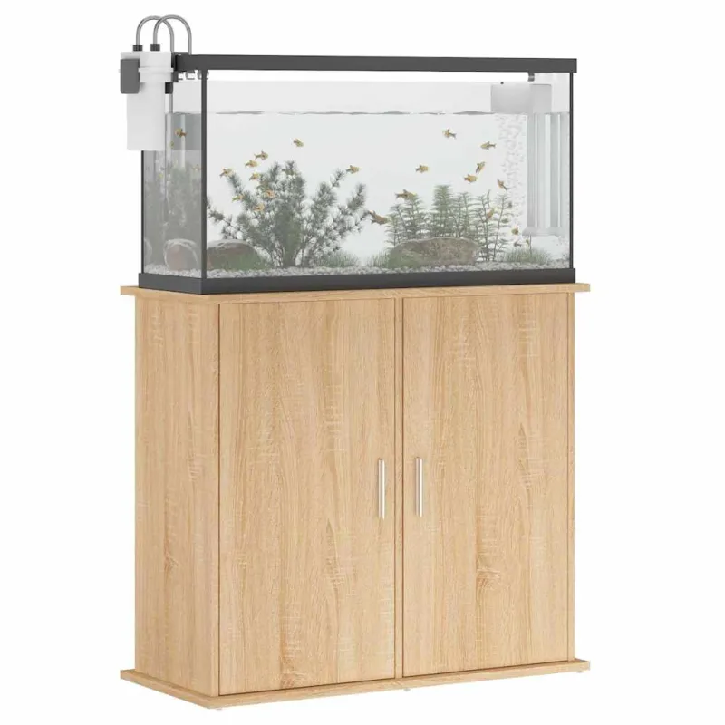Akvariumo stovas, sonoma ąžuolo spalvos, 81x36x73cm, inžinerinė mediena
