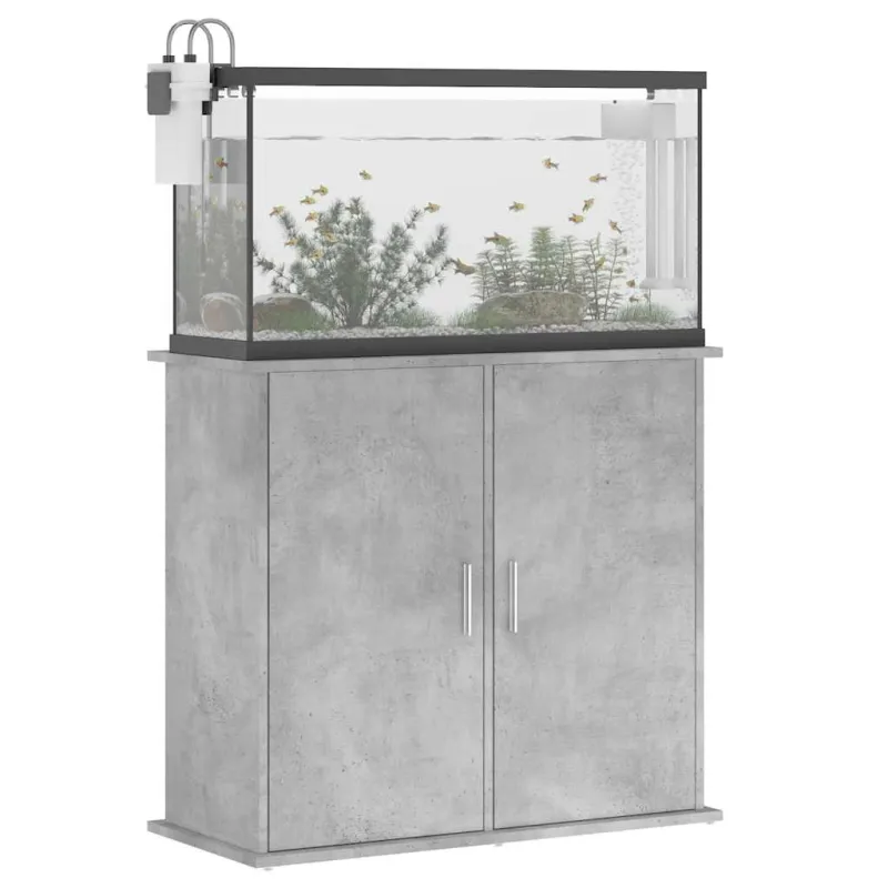Akvariumo stovas, betono pilkas, 81x36x73cm, inžinerinė mediena