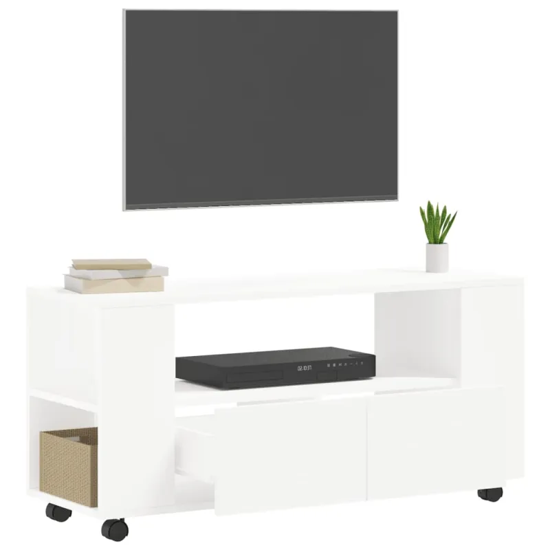 Televizoriaus spintelė, baltos spalvos, 102x34,5x43cm, mediena