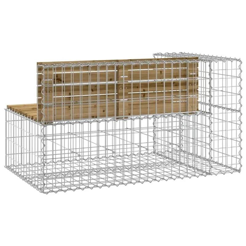 Sodo suoliukas, 122x71x65,5cm, pušis, gabiono dizaino