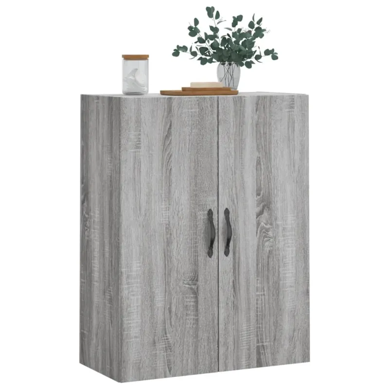 Prie sienos montuojama spintelė, pilka, 69,5x34x90cm, mediena