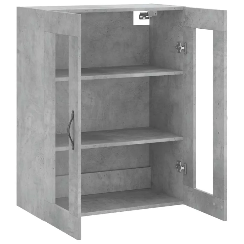 Prie sienos montuojama spintelė, betono, 69,5x34x90cm, mediena