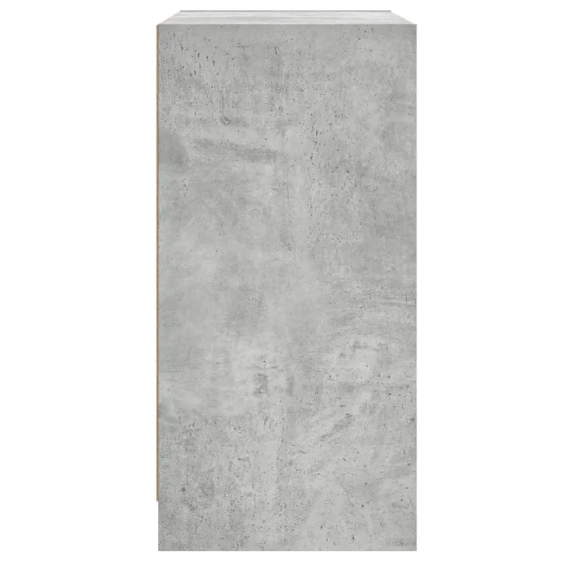 Šoninė spintelė su stiklinėmis durelėmis, betono, 68x37x75,5cm