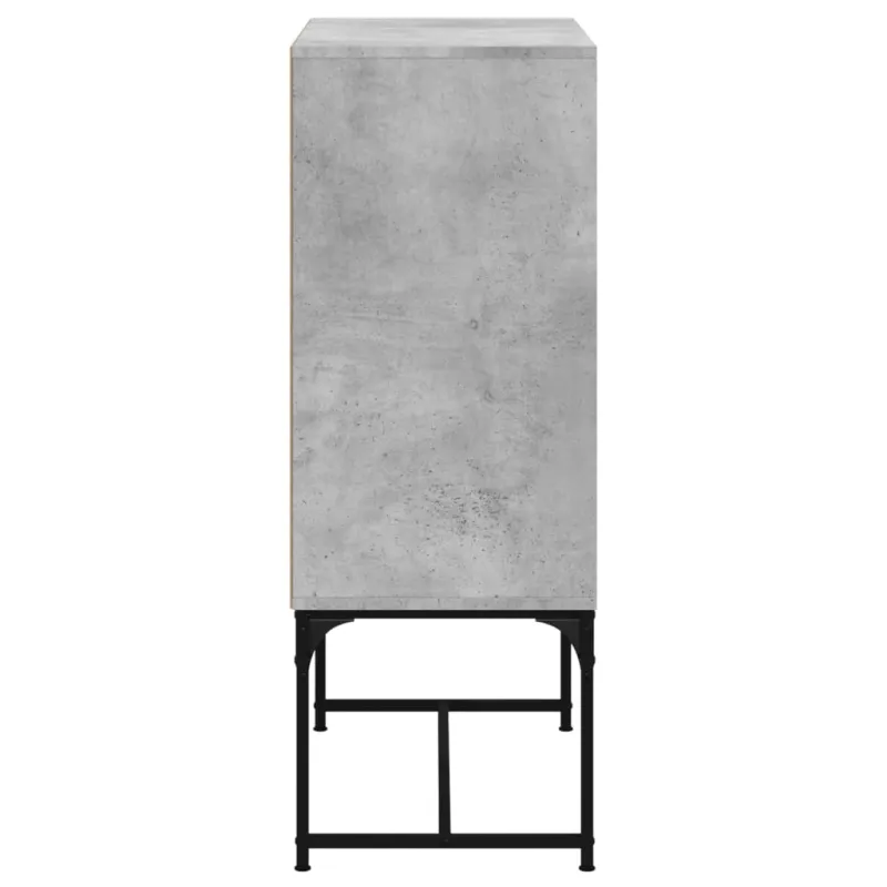 Šoninė spintelė su stiklinėmis durelėmis, betono, 69x37x100cm