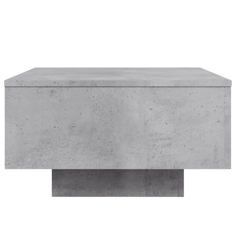 Kavos staliukas su LED lemputėmis, betono pilkas, 55x55x31cm