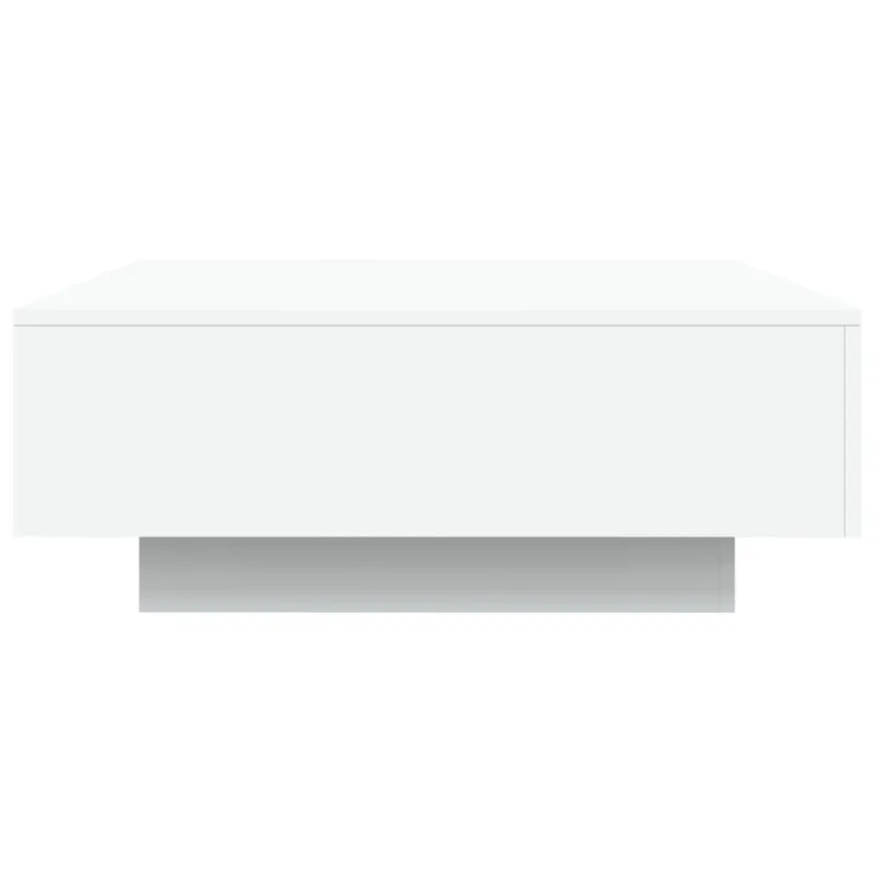 Kavos staliukas su LED lemputėmis, baltos spalvos, 80x80x31cm