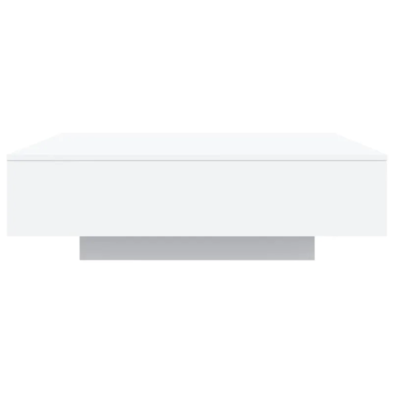 Kavos staliukas su LED lemputėmis, baltos spalvos, 100x100x31cm