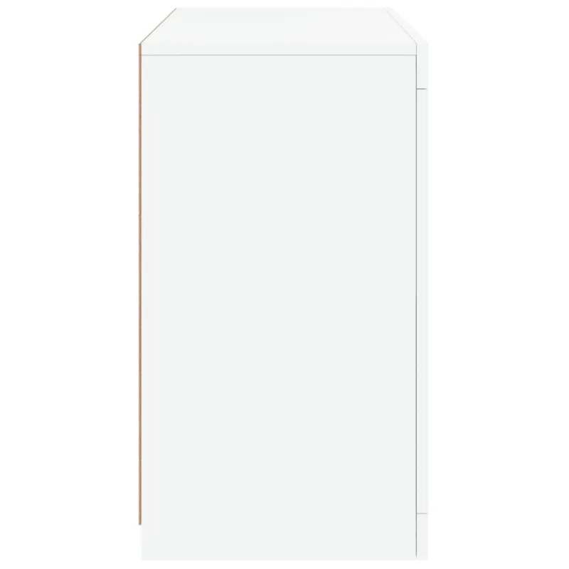 Šoninė spintelė su LED lemputėmis, baltos spalvos, 60,5x37x67cm