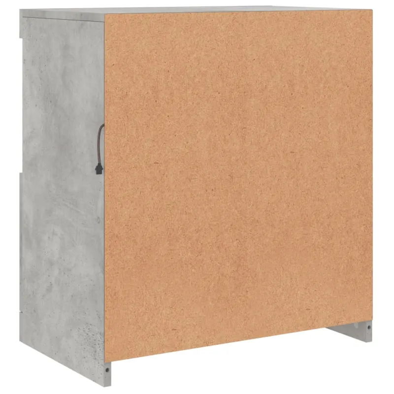 Šoninė spintelė su LED lemputėmis, betono pilka, 60,5x37x67cm
