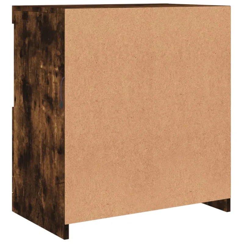 Šoninė spintelė su LED lemputėmis, dūminio ąžuolo, 60,5x37x67cm