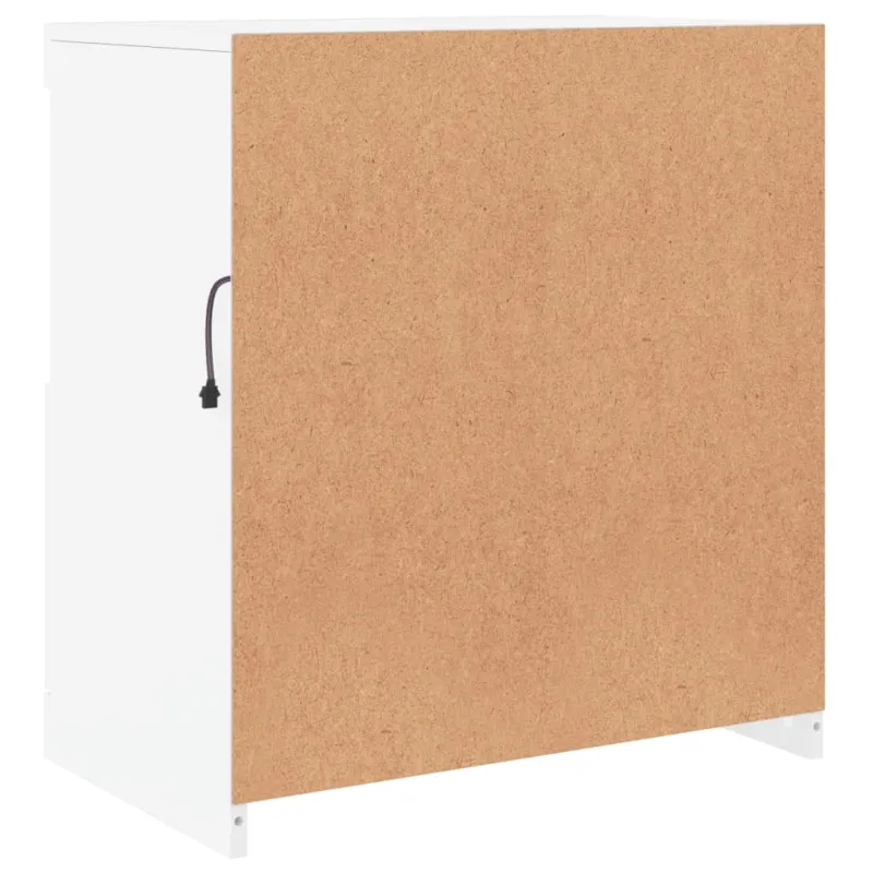 Šoninė spintelė su LED lemputėmis, baltos spalvos, 60x37x67cm