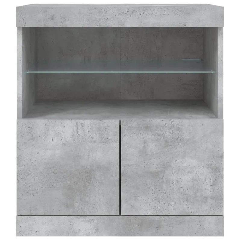 Šoninė spintelė su LED lemputėmis, betono pilka, 60x37x67cm