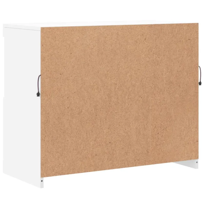 Šoninė spintelė su LED lemputėmis, baltos spalvos, 81x37x67cm