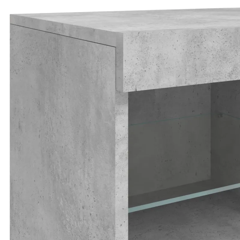 Šoninė spintelė su LED lemputėmis, betono pilka, 81x37x67cm