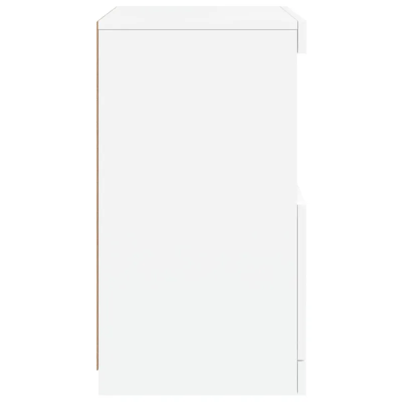 Šoninė spintelė su LED lemputėmis, baltos spalvos, 41x37x67cm