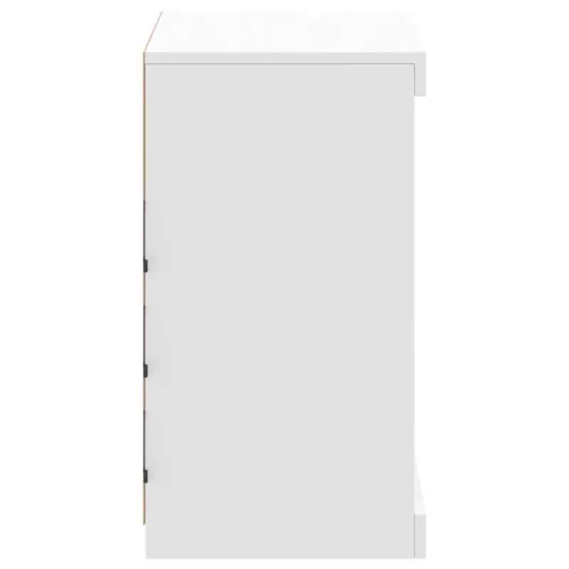 Šoninė spintelė su LED lemputėmis, baltos spalvos, 60,5x37x67cm