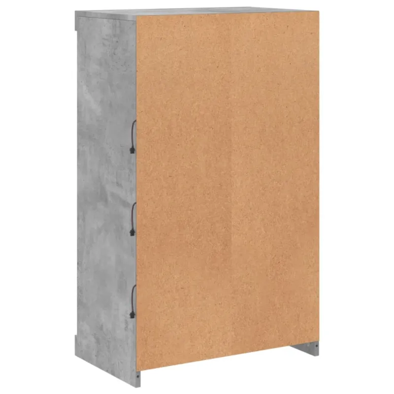 Šoninė spintelė su LED lemputėmis, betono pilka, 60,5x37x100cm