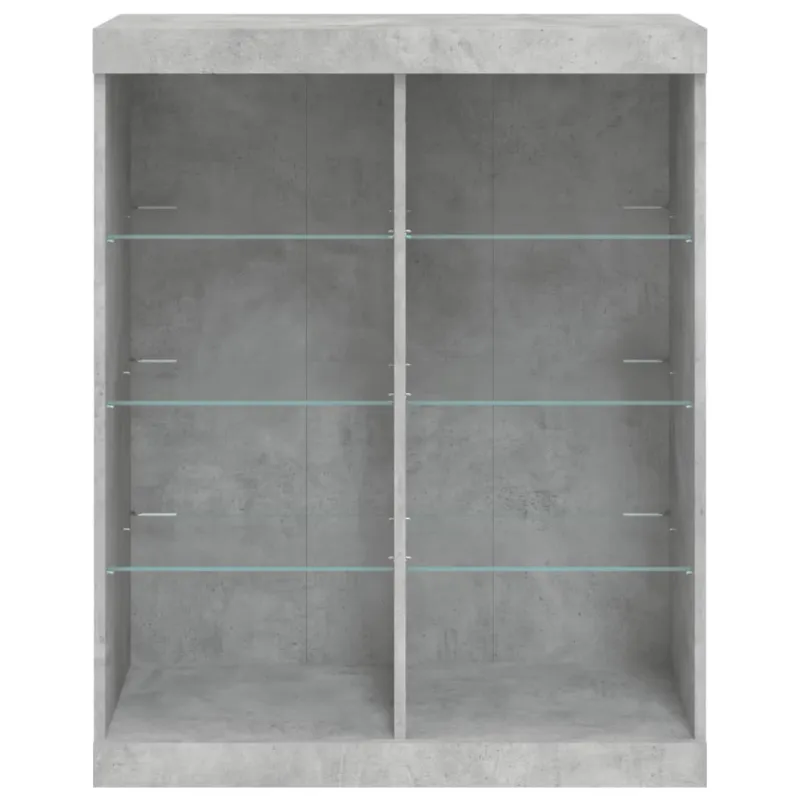 Šoninė spintelė su LED lemputėmis, betono pilka, 81x37x100cm