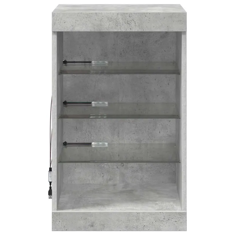 Šoninė spintelė su LED lemputėmis, betono pilka, 41x37x67cm