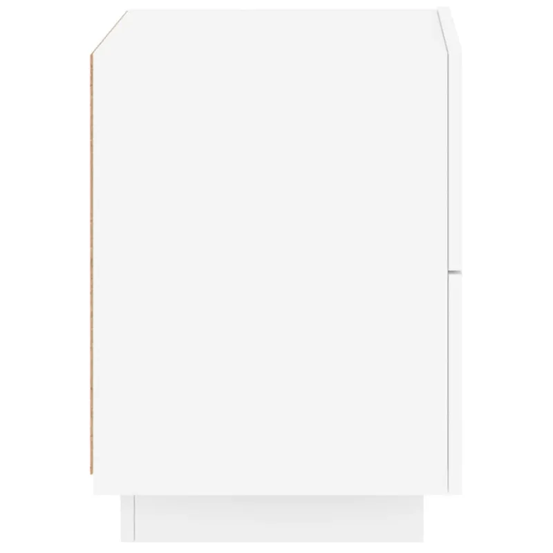 Naktinės spintelės su LED lemputėmis, 2vnt., baltos, mediena