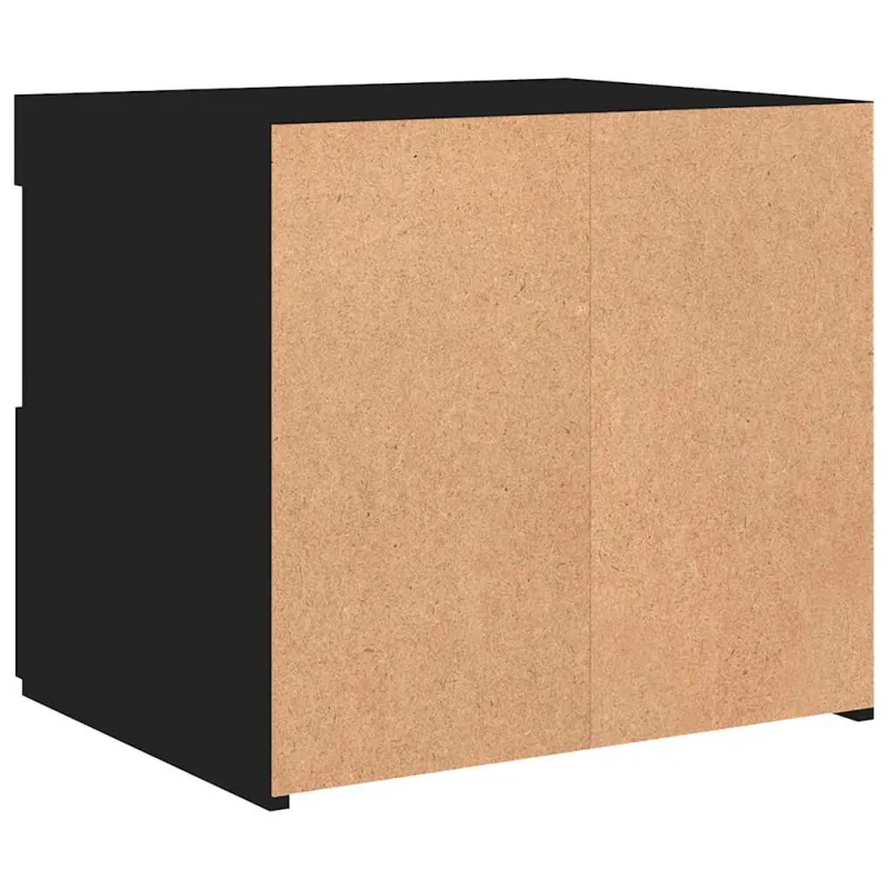 Naktinė spintelė su LED lemputėmis, juodos spalvos, 50x40x45cm