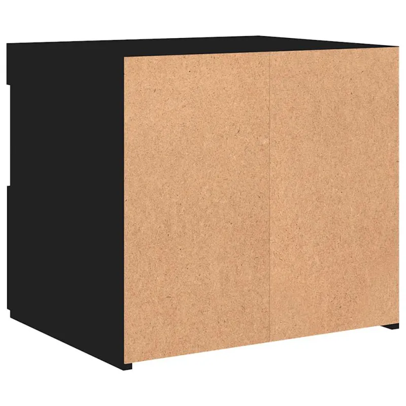 Naktinės spintelės su LED lemputėmis, 2vnt., juodos, 50x40x45cm