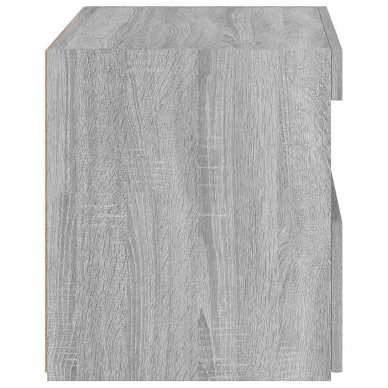 Naktinės spintelės su LED, 2vnt., pilkos ąžuolo, 50x40x45cm